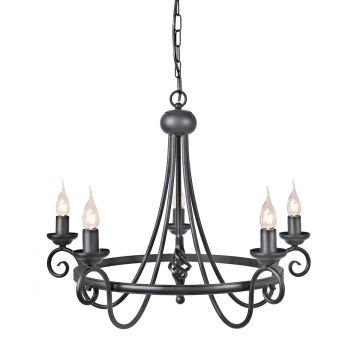 Elstead Lighting HARLECH HR5 BLACK żyrandol 5x60W/E14 
