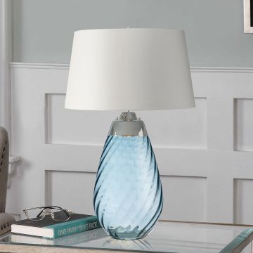 Elstead Lighting LENA LARGE LENA-TL-L-BLUE-OWSS lampka stołowa 1X7W/GU10+1x60W/E27