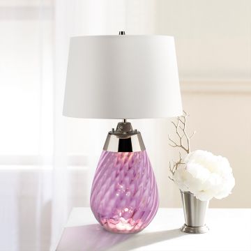 Elstead Lighting LENA LARGE LENA-TL-L-PLUM-OWSS lampka stołowa 1X7W/GU10+1x60W/E27