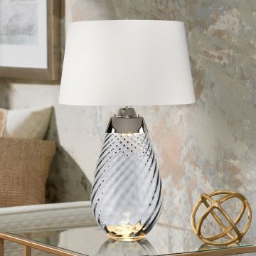 Elstead Lighting LENA LARGE LENA-TL-L-SMOKE-OWSS lampka stołowa 1X7W/GU10+1x60W/E27