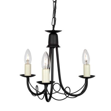 Elstead Lighting MINSTER MN3 BLACK żyrandol 3x60W/E14 