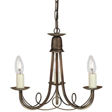 Elstead Lighting MINSTER MN3 BLK/GOLD żyrandol 3x60W/E14 
