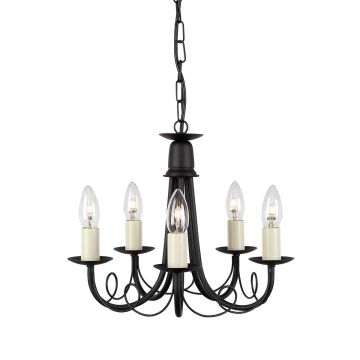 Elstead Lighting MINSTER MN5 BLACK żyrandol 5x60W/E14 