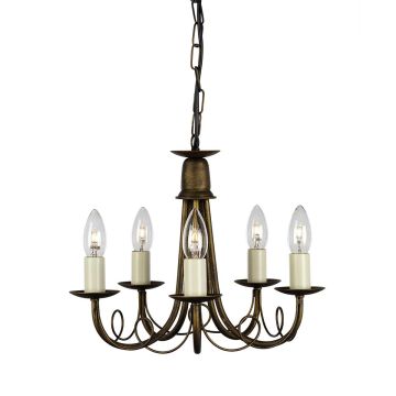 Elstead Lighting MINSTER MN5 BLK/GOLD żyrandol 5x60W/E14 