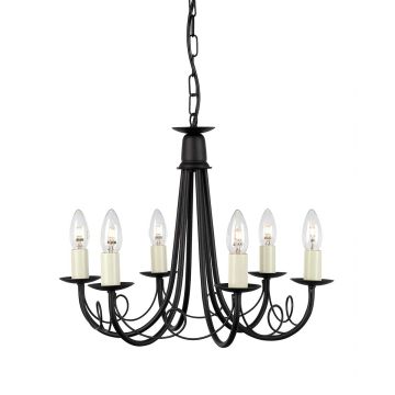 Elstead Lighting MINSTER MN6 BLACK żyrandol 6x60W/E14 