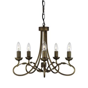 Elstead Lighting OLIVIA OV5 BLK/GOLD żyrandol 5x60W/E14 