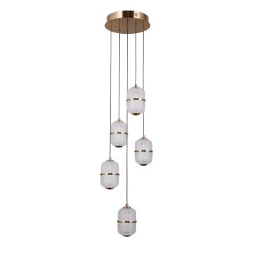 Italux Alani PND-34375-5-HBR lampa wisząca 5x28W/LED 2184lm 3000K IP20