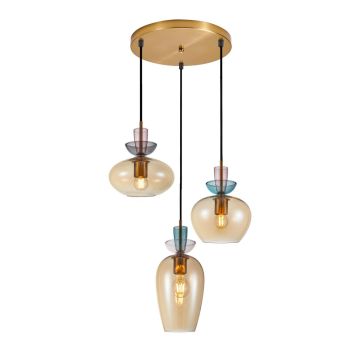 Italux Fanda PND-31882-3A-GD-AMB lampa wisząca 3x40W/E27 IP20