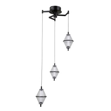 Italux Fuente PND-34395-3-BK lampa wisząca 3x15W/LED 1108lm 3000K IP20