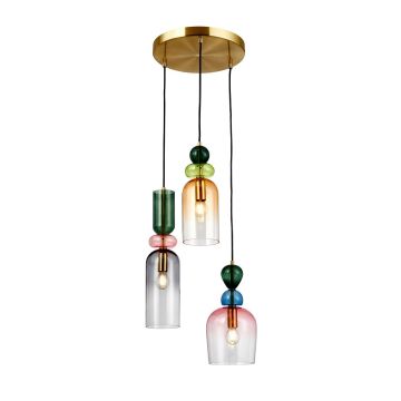 Italux Manso PND-37462-3A-MC-GD lampa wisząca 3x40W/E14 IP20