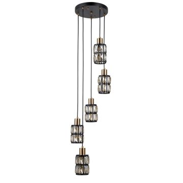 Italux Menfi PND-44236-5-BK-GD lampa wisząca 5x40W/E27 IP20