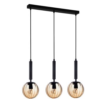 Italux Ravena PND-2324-3L BK+AMB lampa wisząca 3x10W/E27 IP20