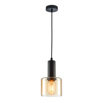 Italux Santia PND-65342-1-BK+AMB lampa wisząca 1x40W/E27 IP20