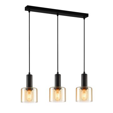 Italux Santia PND-65342-3-BK+AMB lampa wisząca 3x40W/E27 IP20