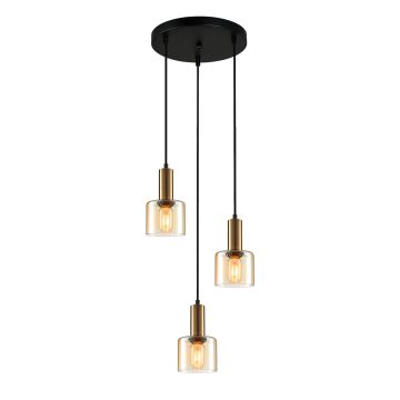 Italux Santia PND-65342-3A-BRO+AMB lampa wisząca 3x40W/E27 IP20