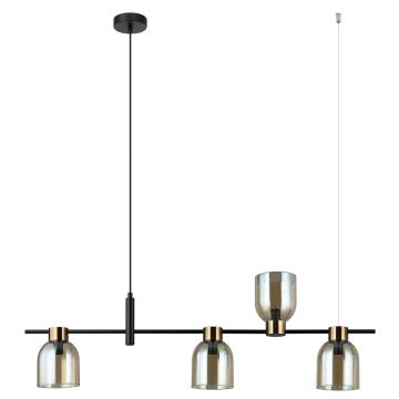 Italux Servio PND-66892-4-BK-AMB lampa wisząca 4x40W/E14 IP20 