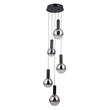 Italux Strela PND-34378-5S-BK lampa wisząca 5x25W/LED 1450lm 3000K IP20