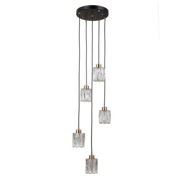 Italux Torno PND-40813-5R-BK-HBR lampa wisząca 5x40W/E14 IP20