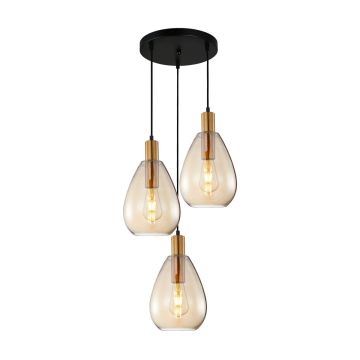 Italux Zulo PND-27812-3A-BRO-AMB lampa wisząca 3x40W/E27 IP20