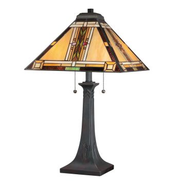Quoizel Navajo QZ-NAVAJO-TL-VB lampka stołowa 2x60W/E27 IP20
