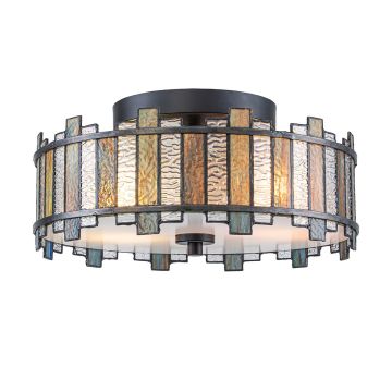 Quoizel Sentry QZ-SENTRY-2SF-BK lampa sufitowa 2x40W/E27   