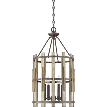 Quoizel Wood Hollow QZ-WOOD-HOLLOW-4P lampa wisząca 4x60W/E14  