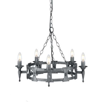 Elstead Lighting SAXON SAX5 BLK/SIL żyrandol 5x60W/E14 