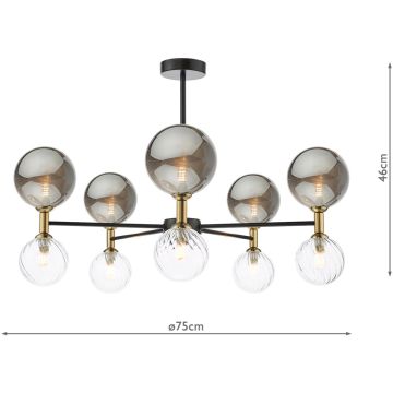 Dar Lighting Takara TAK2354-03-24 lampa sufitowa 10x20w/g9   ip20
